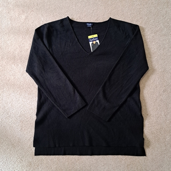 Splendid 2 Piece Set Sweater Wide Leg Pants Size Small Black Knit Loungewear New - Picture 2 of 12